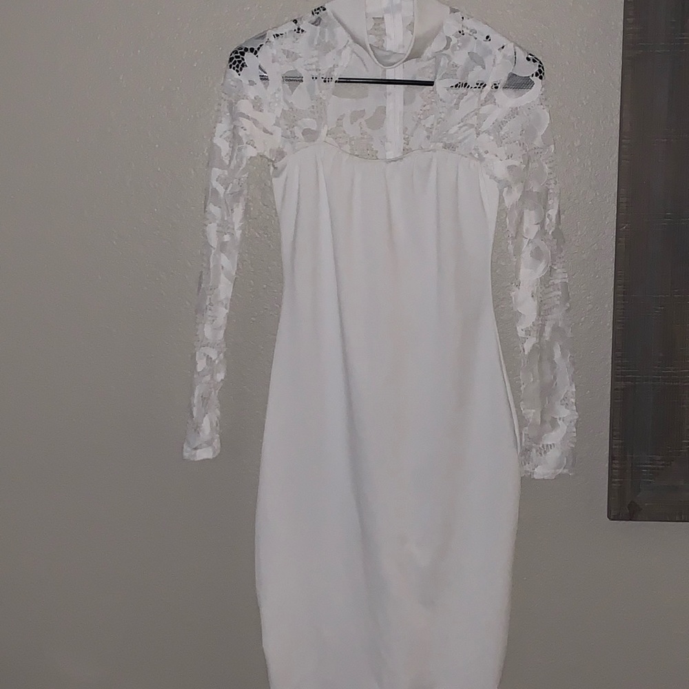 DONATED - White Lace Midi Dress 👗 - Picture 2 of 2